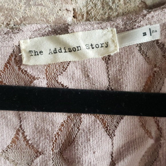 Fitted wrap front lace top with button detail - Picture 2 of 7